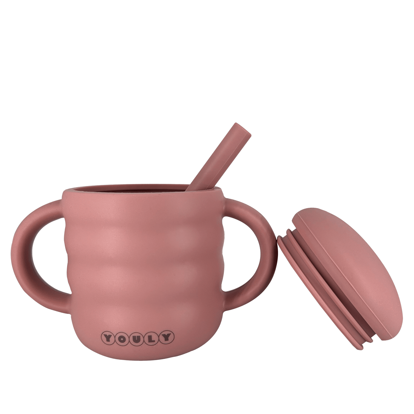 Rietjesbeker Baby Siliconen - Rietjesbeker Bubble Vintage Roze - Youly