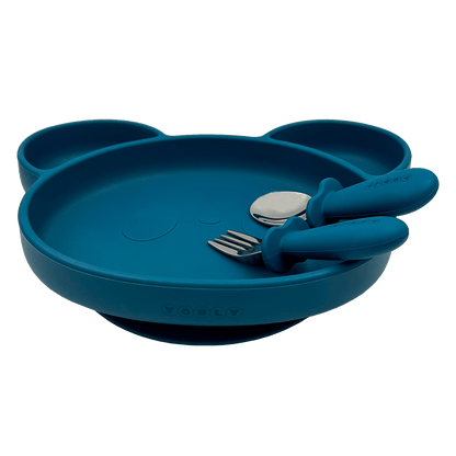 Siliconen Kinderbord Blauw - Siliconen Serviesset - Youly