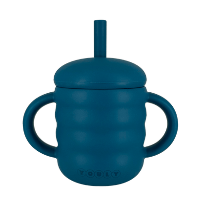 Rietjesbeker Siliconen - Rietjesbeker Bubble Marine Blauw - Youly