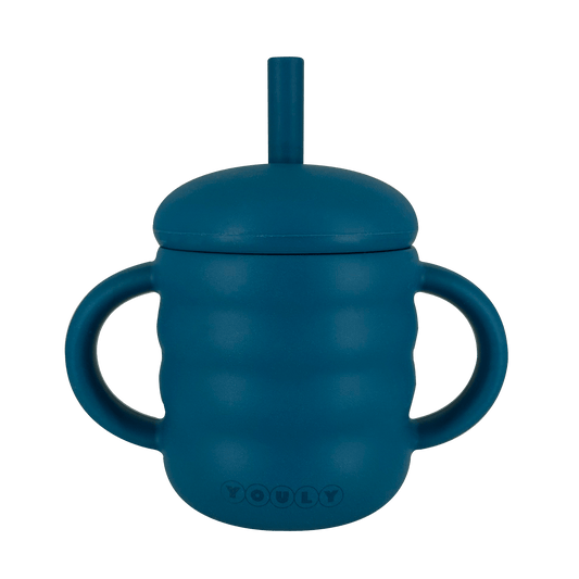 Rietjesbeker Siliconen - Rietjesbeker Bubble Marine Blauw - Youly