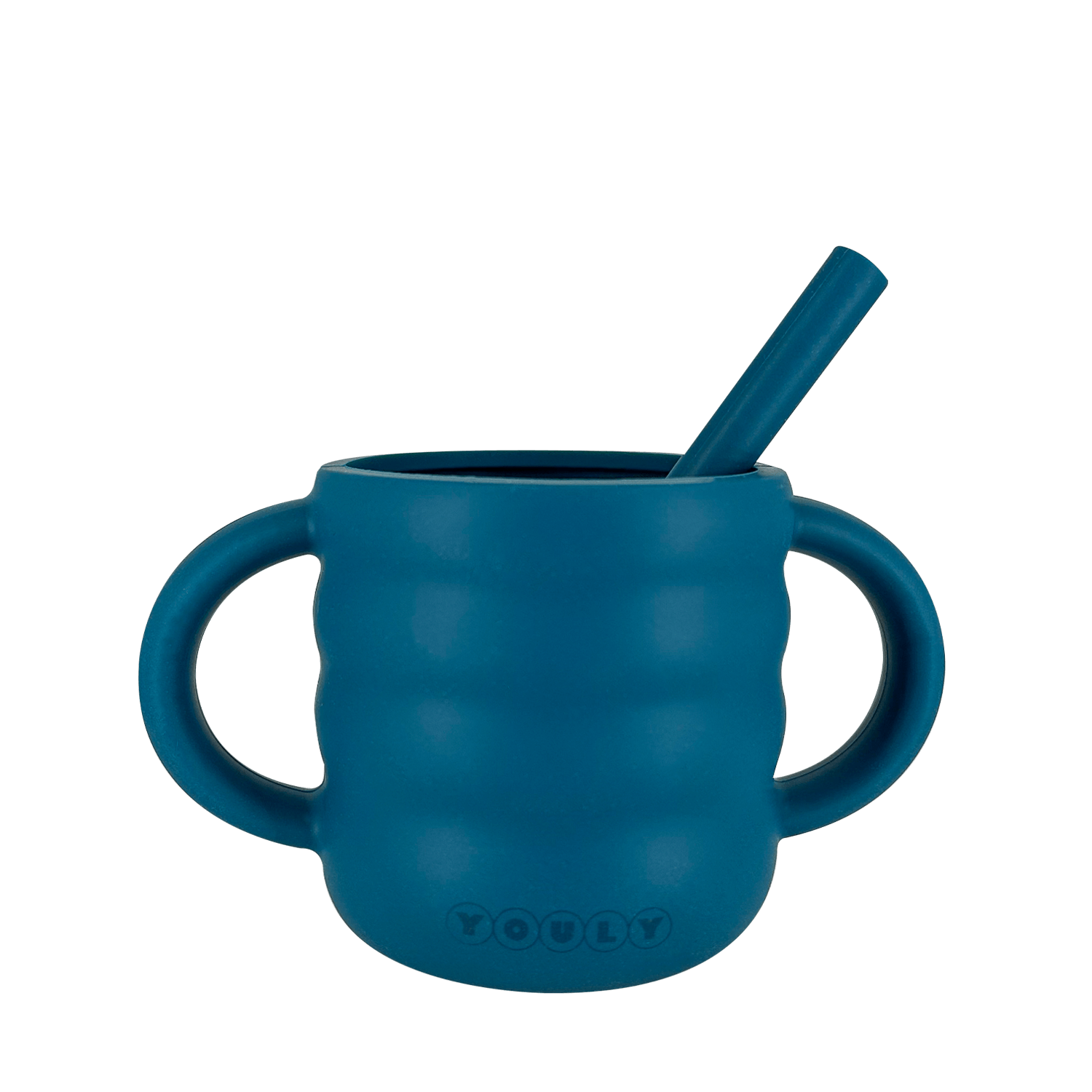 Rietjesbeker Siliconen - Rietjesbeker Bubble Marine Blauw - Youly