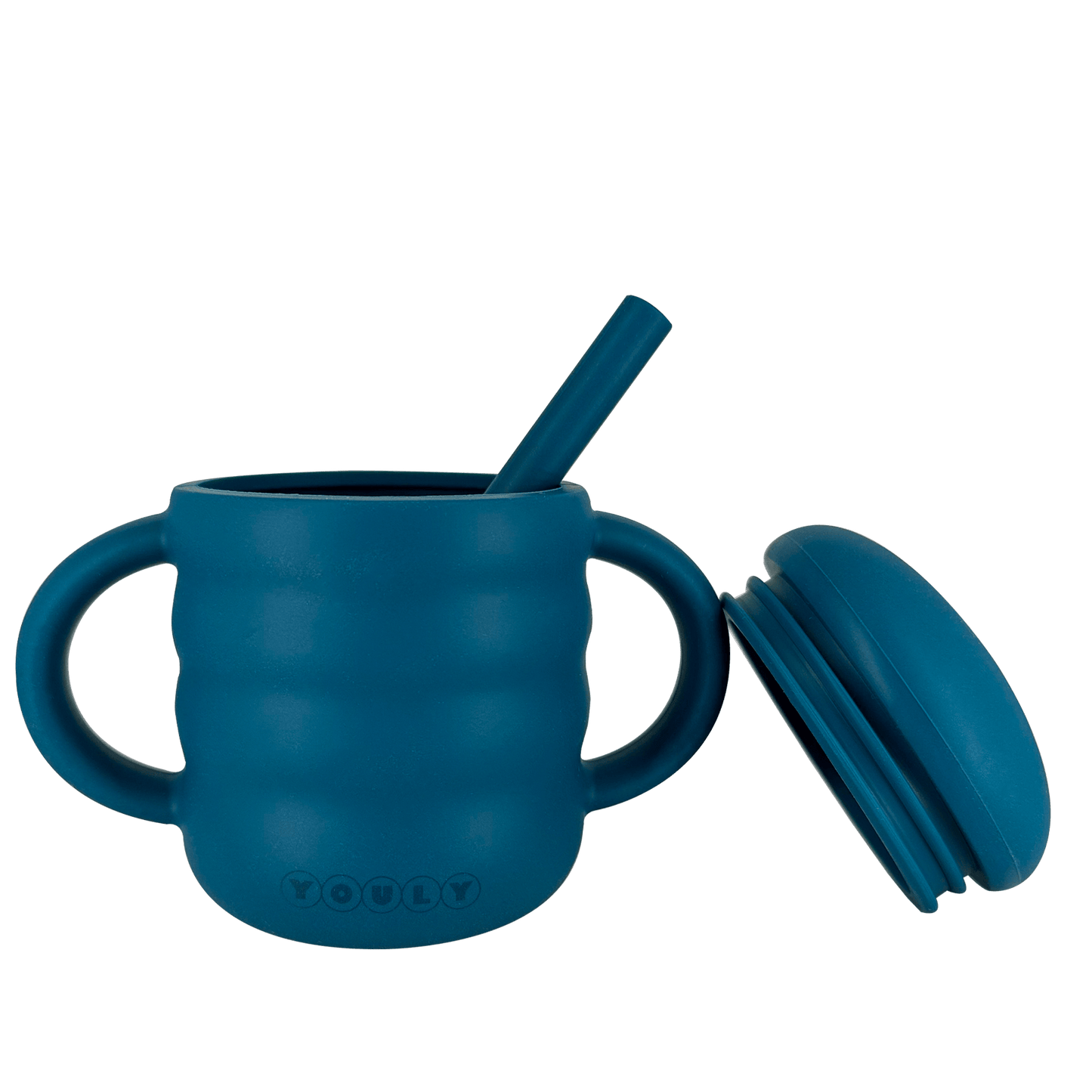 Rietjesbeker Siliconen - Rietjesbeker Bubble Marine Blauw - Youly