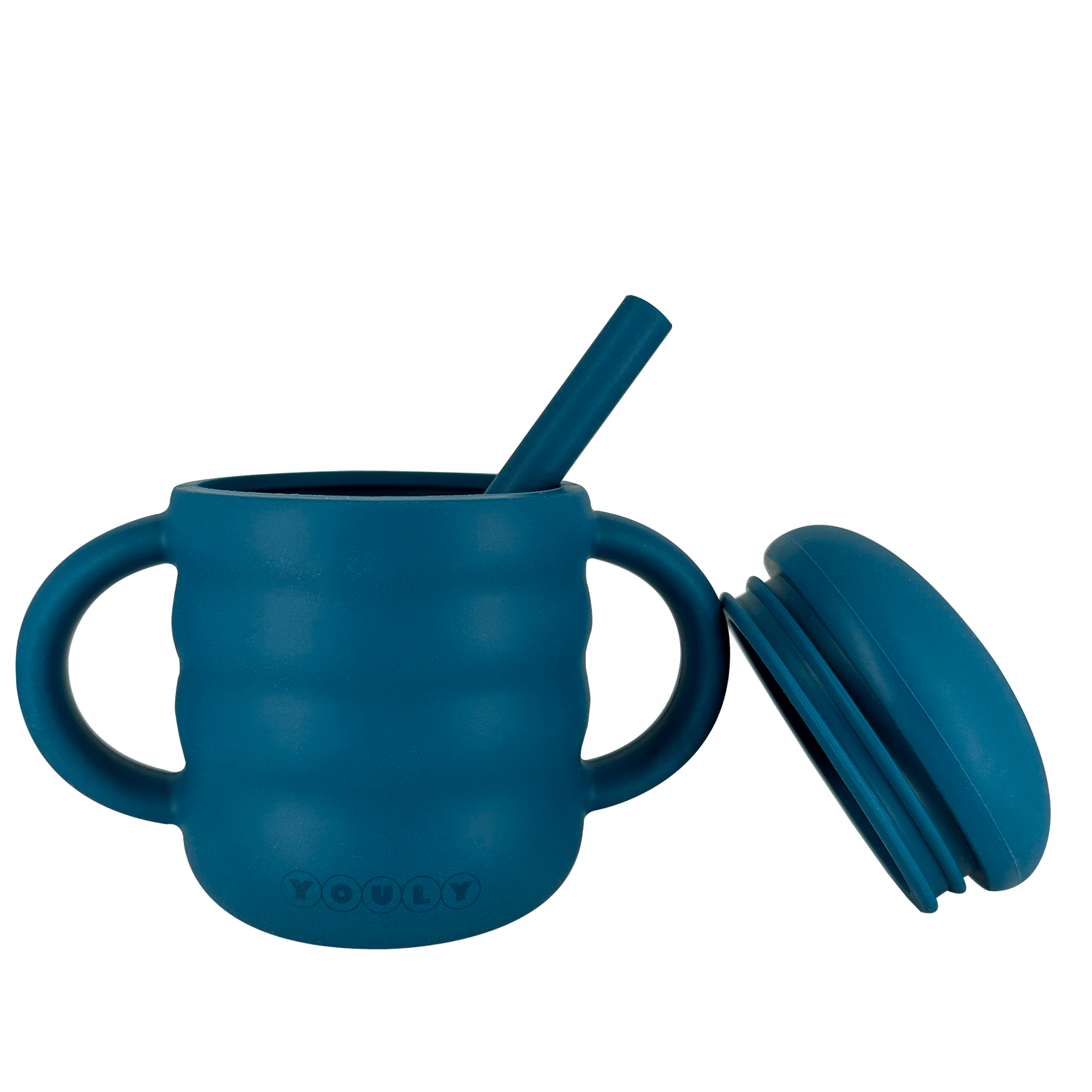 Rietjesbeker Siliconen - Rietjesbeker Bubble Marine Blauw - Youly