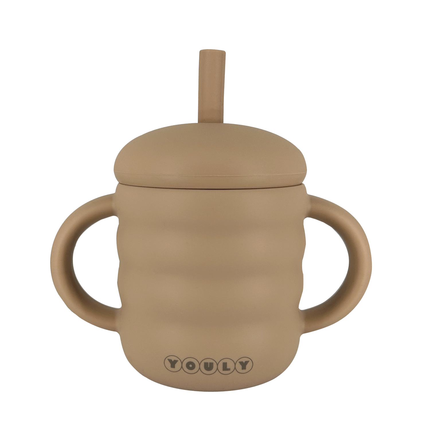 Rietjesbeker Siliconen Kind - Rietjesbeker Bubble Urban Taupe - Youly
