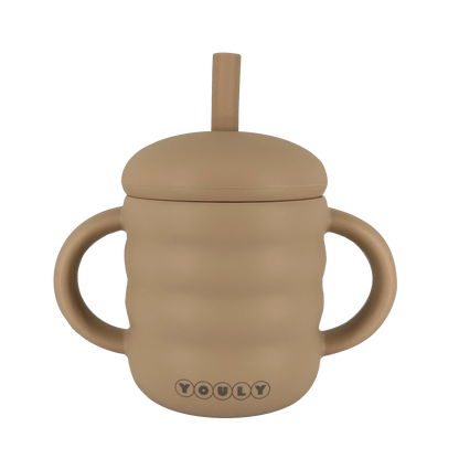 Rietjesbeker Siliconen Kind - Rietjesbeker Bubble Urban Taupe - Youly
