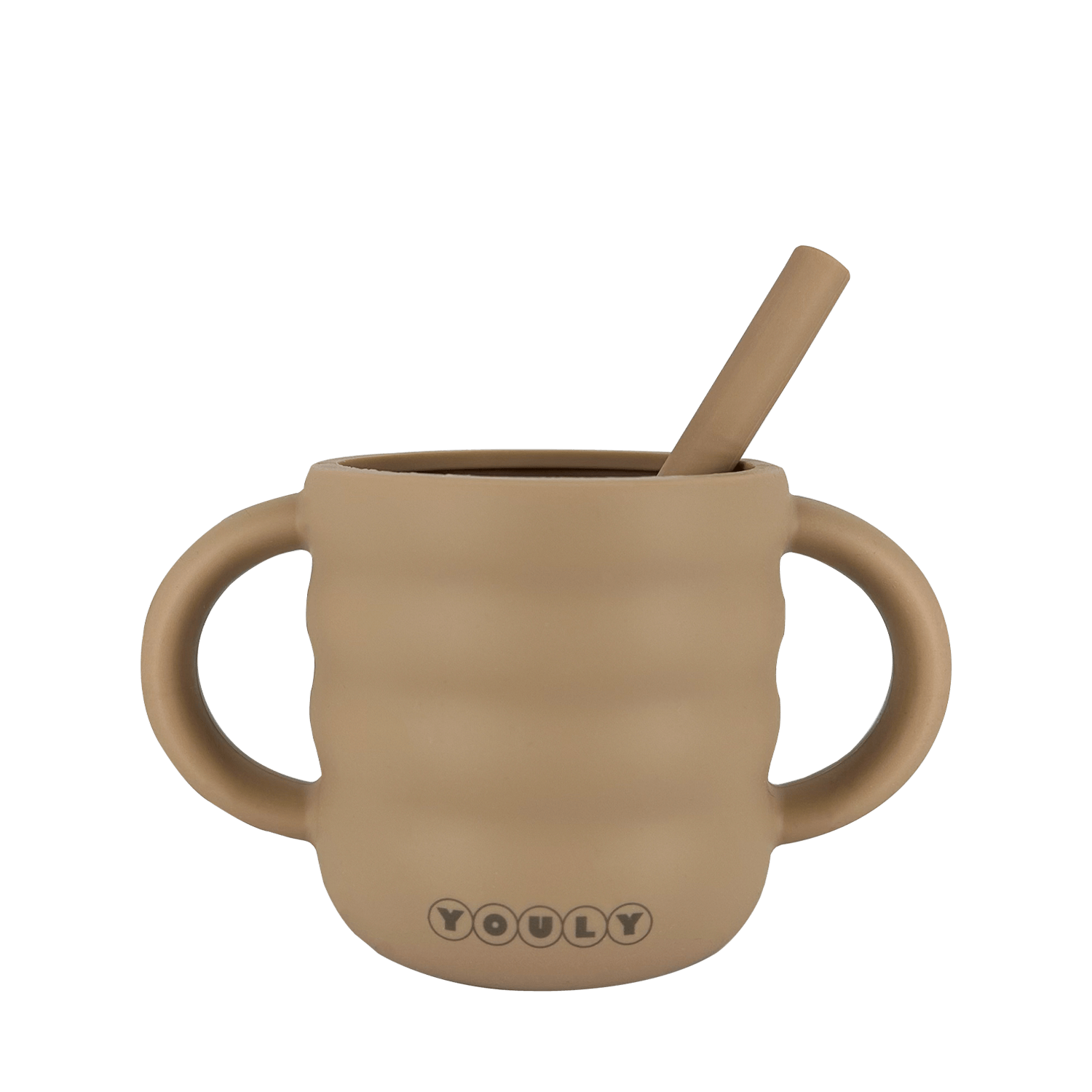 Rietjesbeker Siliconen Kind - Rietjesbeker Bubble Urban Taupe - Youly