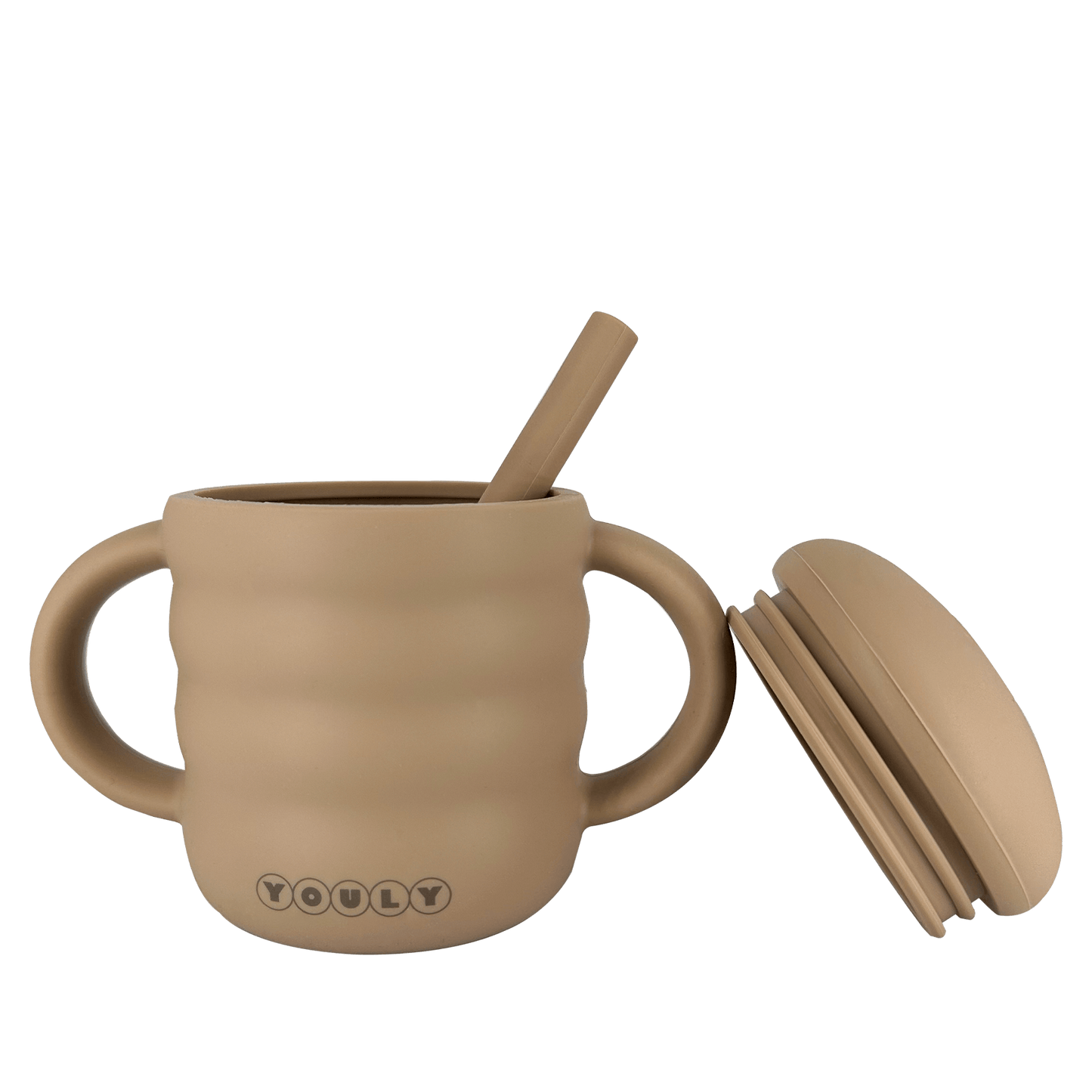 Rietjesbeker Siliconen Kind - Rietjesbeker Bubble Urban Taupe - Youly
