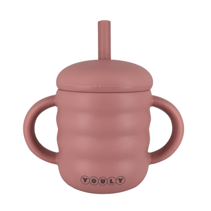 Rietjesbeker Baby Siliconen - Rietjesbeker Bubble Vintage Roze - Youly