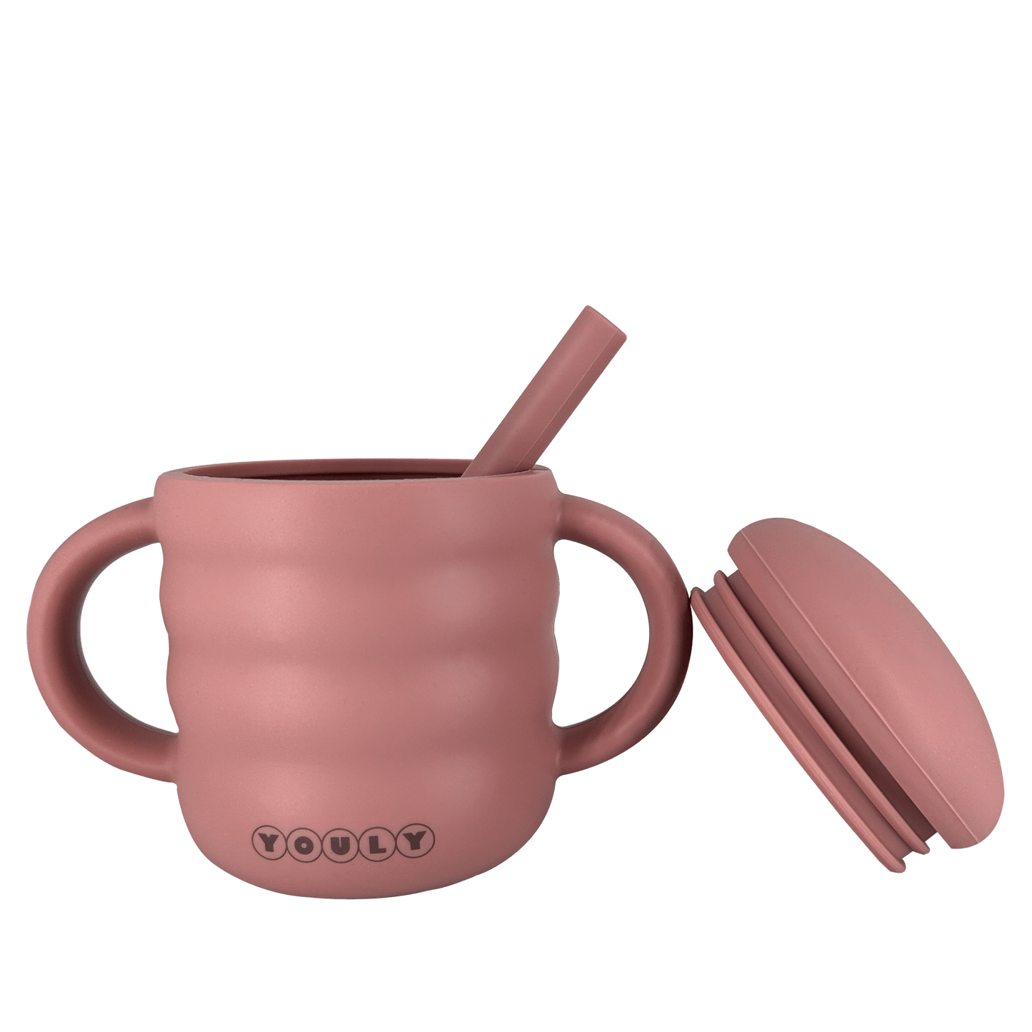 Rietjesbeker Baby Siliconen - Rietjesbeker Bubble Vintage Roze - Youly