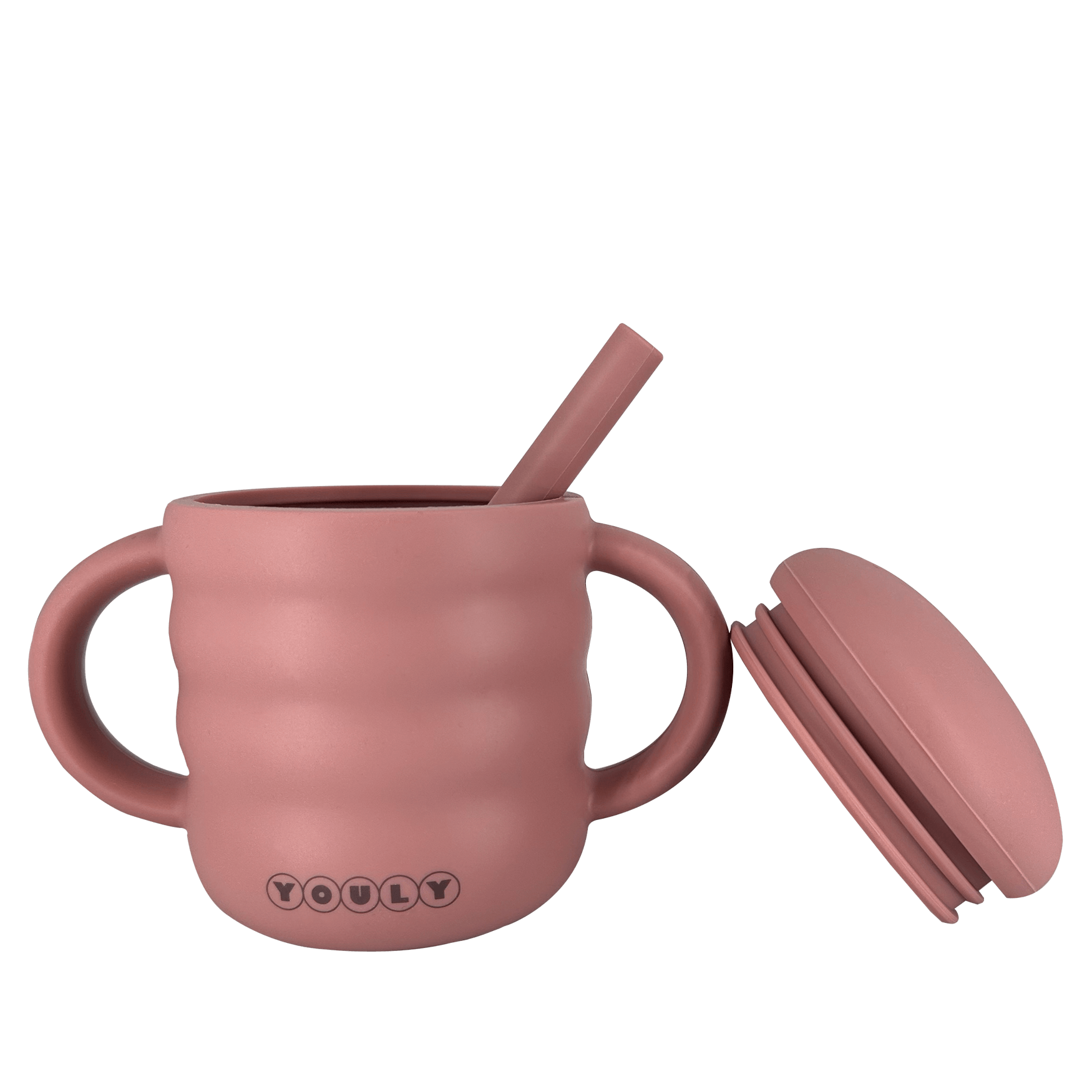 Rietjesbeker Baby Siliconen - Rietjesbeker Bubble Vintage Roze - Youly