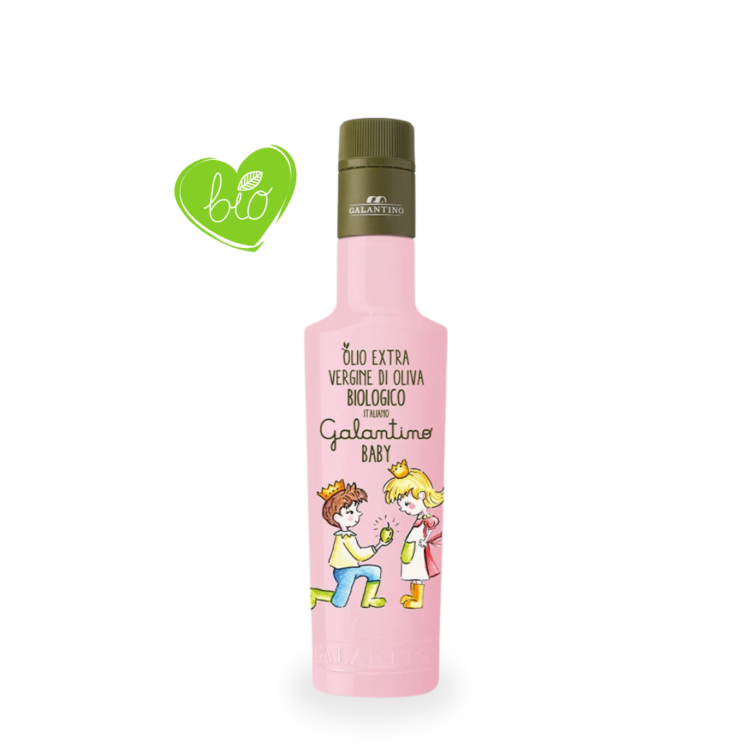 Galantino Baby biologische olijfolie – roze variant, 250ml, geschikt voor babyvoeding