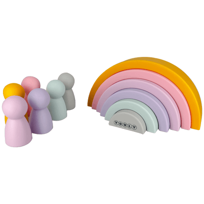 Montessori Regenboog Pastel - Veilig Speelgoed voor Kinderen - Youly
