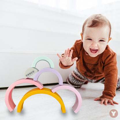 Montessori Regenboog Pastel - Veilig Speelgoed voor Kinderen - Youly