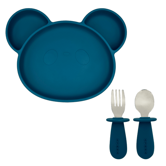 Siliconen Kinderbord Blauw - Siliconen Serviesset - Youly